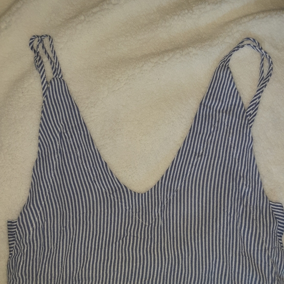 3/$13 Blue and White Tank Top with Bow - Picture 3 of 3